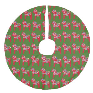 Dala Horse kerstboom Imitatie Linnen Kerstboom Rok