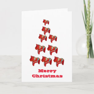 Dala Horse kerstboom Kaart