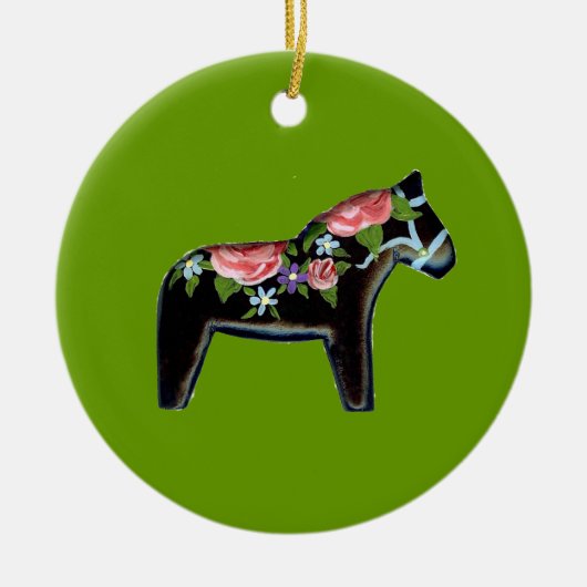 Dala Horse kerstversiering Keramisch Ornament (Voorkant)