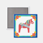 Dala Horse Magnet Magneet (Voorkant / Achterkant)