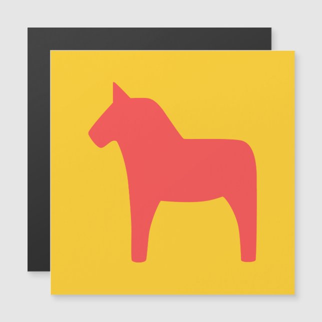 Dala Horse Magnetic Kaart (Voorkant / Achterkant)