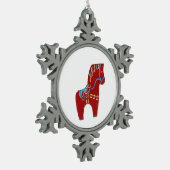 Dala Horse ornement flocon de neige (Gauche)