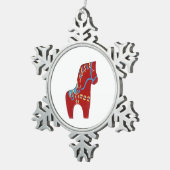 Dala Horse ornement flocon de neige (Vue impression)
