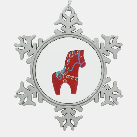 Dala Horse ornement flocon de neige (Devant)