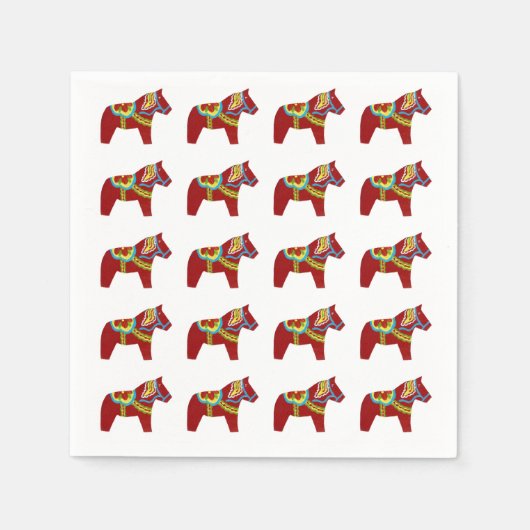 Dala Horse Paper Napkins Servetten (Voorkant)