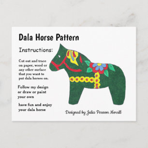 Dala Horse Pattern om te delen Feestdagenkaart