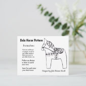 Dala Horse Pattern om te delen Feestdagenkaart (Staand voorkant)