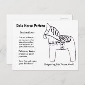 Dala Horse Pattern om te delen Feestdagenkaart (Voorkant / Achterkant)