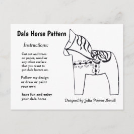 Dala Horse Pattern om te delen Feestdagenkaart
