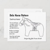 Dala Horse Pattern om te delen Feestdagenkaart (Voorkant / Achterkant)