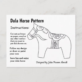 Dala Horse Pattern om te delen Feestdagenkaart