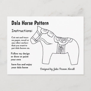 Dala Horse Pattern om te delen Feestdagenkaart
