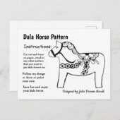 Dala Horse Pattern om te delen Feestdagenkaart (Voorkant / Achterkant)