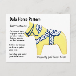 Dala Horse Pattern om te delen Feestdagenkaart