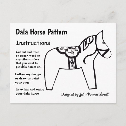 Dala Horse Pattern om te delen Feestdagenkaart (Voorkant)