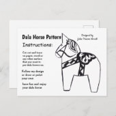 Dala Horse Pattern om te delen Feestdagenkaart (Voorkant / Achterkant)
