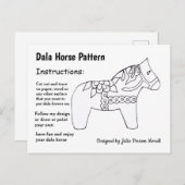 Dala Horse Pattern om te delen Feestdagenkaart (Voorkant / Achterkant)