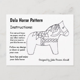 Dala Horse Pattern om te delen Feestdagenkaart