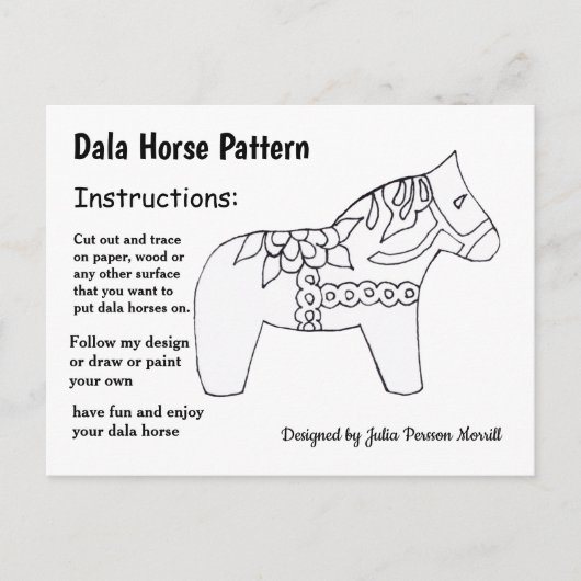 Dala Horse Pattern om te delen Feestdagenkaart (Voorkant)