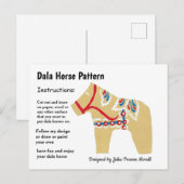 Dala Horse Pattern om te delen Feestdagenkaart (Voorkant / Achterkant)