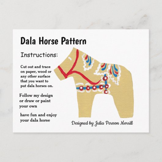 Dala Horse Pattern om te delen Feestdagenkaart (Voorkant)