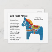 Dala Horse Pattern om te delen Feestdagenkaart (Voorkant / Achterkant)