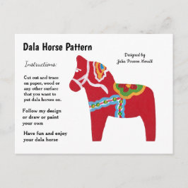 Dala Horse Pattern om te delen Feestdagenkaart