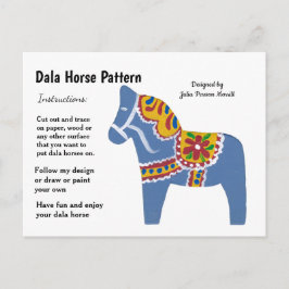 Dala Horse Pattern om te delen Feestdagenkaart