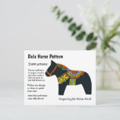 Dala Horse Pattern om te delen Feestdagenkaart (Staand voorkant)