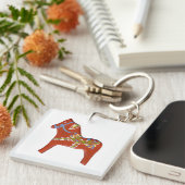 Dala Horse sleutelhanger (Voorkant Rechts)