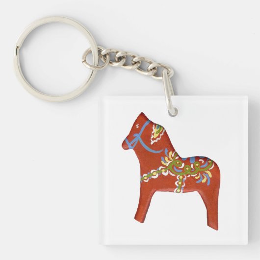 Dala Horse sleutelhanger (voorkant)