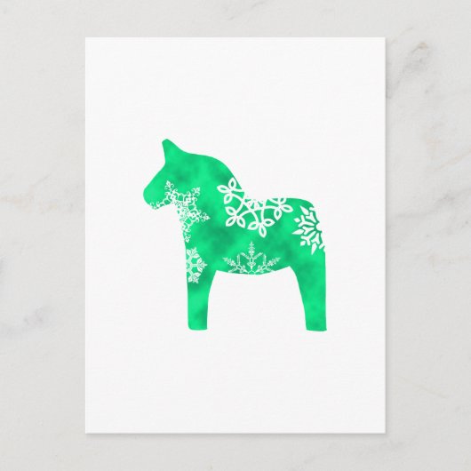 Dala Horse Snowflake Briefkaart (Voorkant)