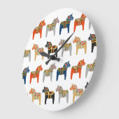 Dala Horse Swedish Folk Art Pattern Grote Klok (Hoek)