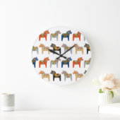 Dala Horse Swedish Folk Art Pattern Grote Klok (Huis)