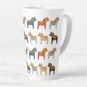 Dala Horse Swedish Folk Art Pattern Latte Mok (Rechterhoek)