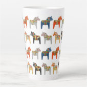 Dala Horse Swedish Folk Art Pattern Latte Mok (Voorkant)