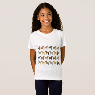 Dala Horse Swedish Folk Art Pattern T-shirt