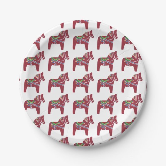 Dala Horse van Julia Persson-Morrill Dinner Bord (Voorkant)