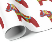 Dala Horse Wrapping Paper Cadeaupapier (Rol Hoek)