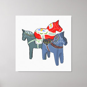 Dala Horses Canvas Afdruk