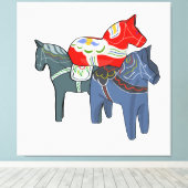Dala Horses Canvas Afdruk (Insitu (Houten vloer))