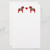Dala Horses en Heart Briefpapier (Voorkant / Achterkant)