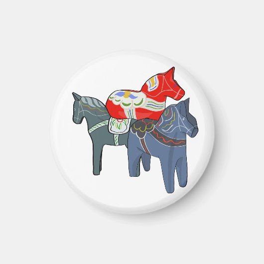 Dala Horses Square Magneet (Voorkant)
