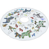 Dala Horses Tree Skirt Kerstboom Rok (Gekanteld)