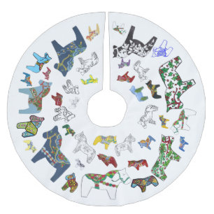 Dala Horses Tree Skirt Kerstboom Rok