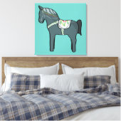 Dala-paard Canvas Afdruk (Insitu (Slaapkamer))