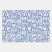 Dala Paard Collage Periwinkle Inpakpapier Vel (Voorkant 3)