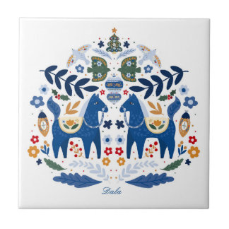 Dala Paard - Home Sweet Home Tegeltje