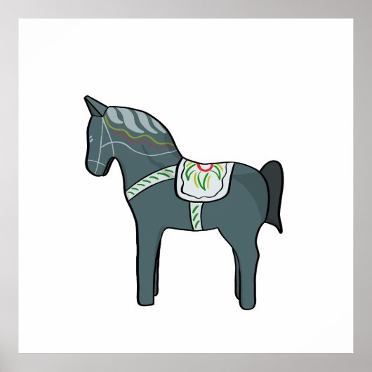 Dala-paard Poster (Voorkant)