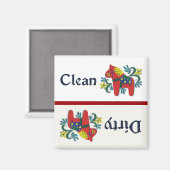 Dala Paard Vaatwasser Helper Magneet (Voorkant / Achterkant)